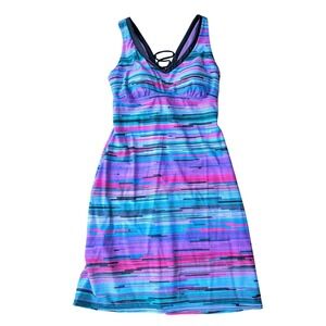 Zero X Posur multi color Active Swim Dress‎ Built In Bra swimwear medium